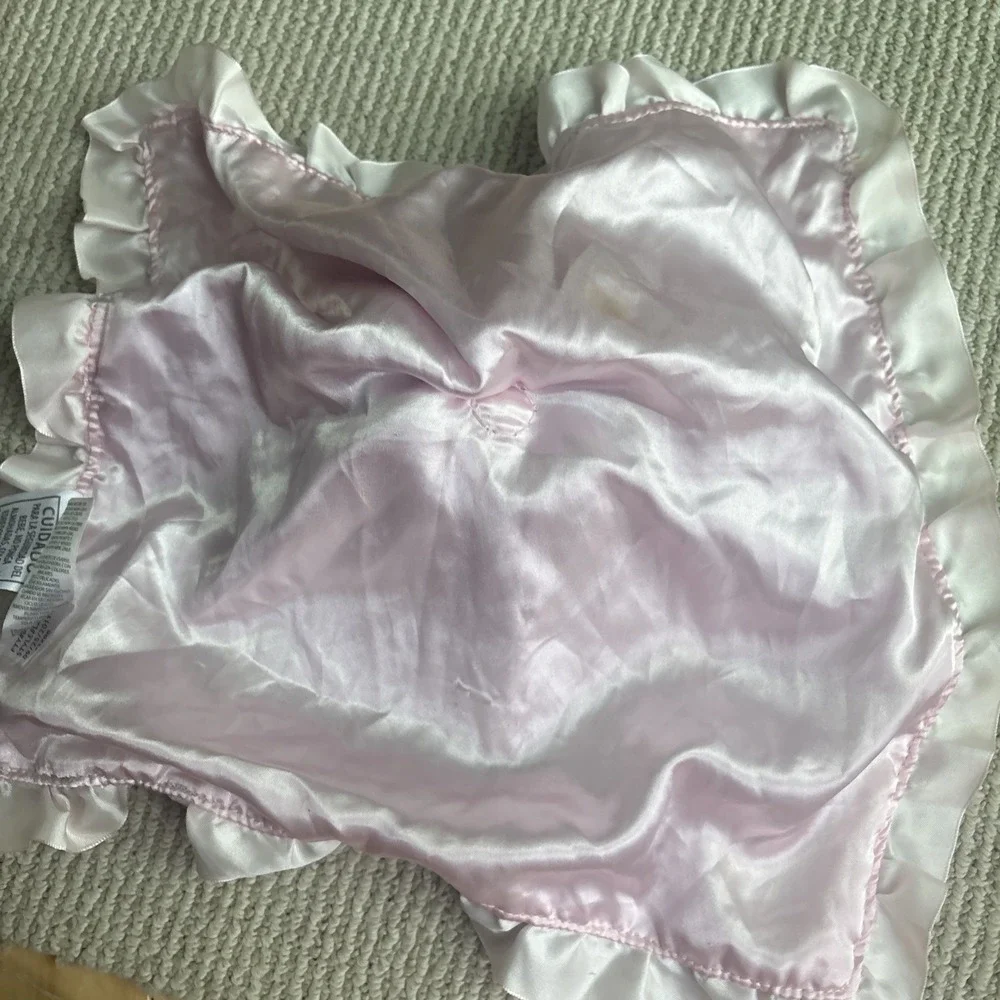 Carter's Leopard Pink Elephant Security Blanket Ruffled Satin Baby 14